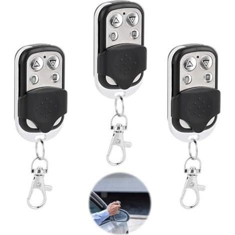 3 PCS Telecommande Universelle Portail, Telecommande Portail Compatible 433 MHz, Télécommandes Universelles pour Porte de Garage à 4 boutons Noir (1/5)