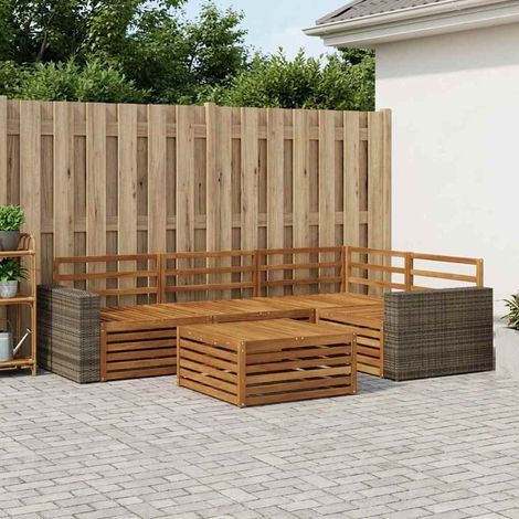 vidaXL Outdoor-Sofagarnitur 5 pcs Natur 79 x 79 x 37 cm (1/5)