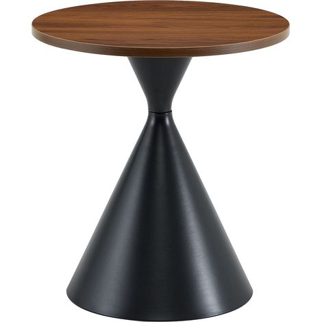 Set de 2 tables basses effet noyer, plateau mélaminé et piètement en métal noir (1/5)