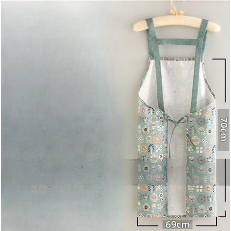Grembiuli da donna verdi con tasche, grembiule da cucina in tela con stampa floreale, grembiule in cotone per parrucchieri, grembiule da forno per la cucina (1/3)