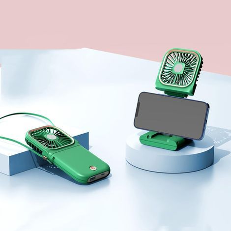 Tragbarer Mini-Nackenventilator, faltbarer USB-Tischventilator, grün (1/5)