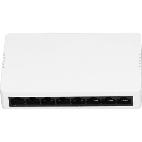 Commutateur réseau 8 ports 100Mbps, répartiteur Ethernet silencieux, plug and play, prise américaine 100-240V, pour surveillance et extension réseau. (1/5)