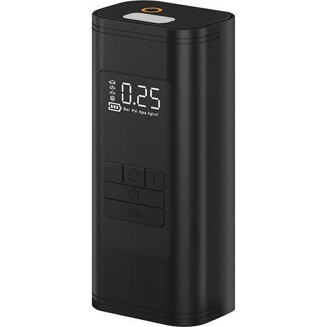 Tragbarer Luftkompressor – 45 l/min schneller Autoreifenfüller mit Powerbank-Unterstützung, LED-Licht, 6000 mAh Akku, 4 Modi, ideal für Autos, Fahrräder, Motorräder und