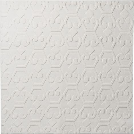 Alfombra cuadrada decorativa de jacquard 160 cm blanco crema Gannett (1/5)