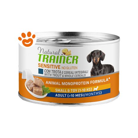 Trainer Dog Sensitive No Gluten Adult Small & Toy Trota e Cereali Integrali - Lattina 150 Gr -