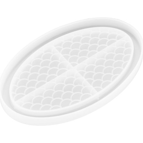 Epoxy Resin Casting Fruit Tray Mold Silicone Decorative Tray Plate DIY Mold AccessoryOval Fish Scale Tray Mould (1/5)