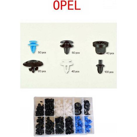 Trade Shop - Set Clip Di Fissaggio Per Auto Opel Confezione 300 Pezzi Ricambi Plastica -