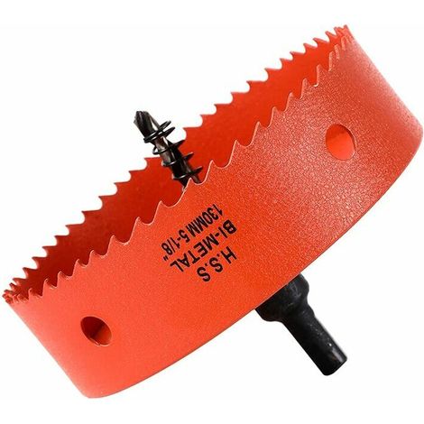 Nazalus-Hot Sale-5-5/16'' (130 mm) Bimetall-Lochsäge, HSS-Hochgeschwindigkeitsstahl-Lochsägenfräser, mit 1 Schaft und 1 Bohrer, für Trockenbaumaterialien, Holz, Kunststoffe und Metalle