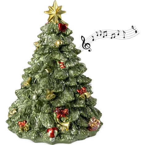 Retro Spieluhr Weihnachtsbaum "Merry Christmas" zum Aufziehen - 15 cm