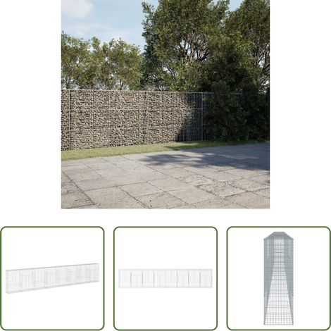 Außenwand - Gabione mit Deckel 800x50x150 cm Verzinktes Eisen (1/5)