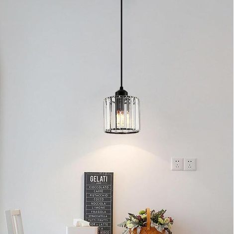 Lustre en cristal, douille E27, lampe de table pour îlot de cuisine, plafonnier LED, convient aux salons, hôtels et salles à manger. (1/5)