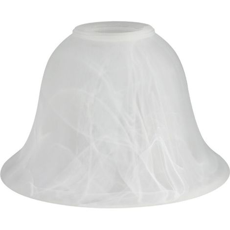 Abat-jour en verre d'albâtre blanc, dimensions 10,5 × 16 cm, diamètre d'ouverture 3 cm, idéal pour suspension et applique murale (1/2)