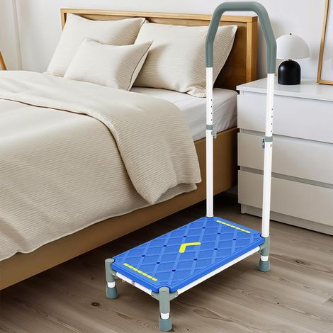 55cm Marchepied, Accoudoirs Réglables en Hauteur, Charge Max 225 kg Bandes Luminescentes et Antidérapant, Pour Lits Surélevés,Camping-Cars, Cuisine, Salle de Bain et Seniors (1/5)