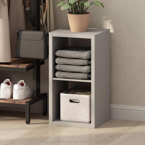 Organisateur de Placard 2 Cubes, étagère Ouverte, Cadre Extra épais pour penderie, Chambre, Salon, Gris Clair (1/5)