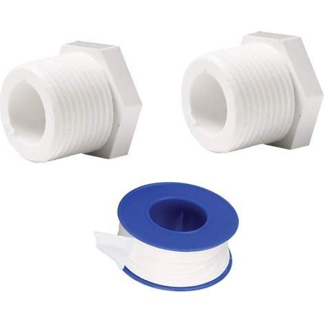 Capuchon de Tuyau D'eau Blanche - Raccords de Tuyau en PVC - Couvercle D'extrémité Externe, 20mm, 2pièces (+ 1pièces tape) (1/5)