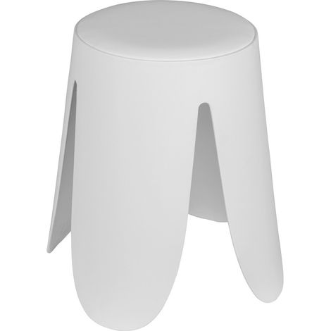 Sgabello per il bagno bianco opaco con seduta imbottita e piedini antiscivolo Flores (1/4)