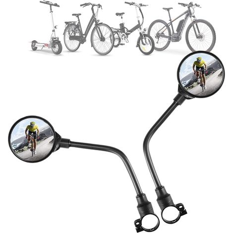 Specchietto retrovisore girevole per bicicletta, specchietto retrovisore per manubrio della bici, specchio convesso regolabile a 360 gradi per bici da strada, per mountain bike, moto, 1 paio - (1/5)
