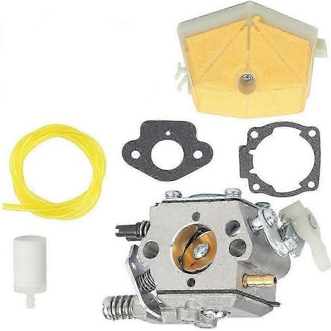 Kit carburateur pour tronçonneuse Husqvarna 50 51 55 61 254 257 261 262 : filtre à air WT-170, durite d'essence de 60 cm, bougie d'allumage et joints. (1/5)