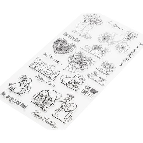 Tampon en caoutchouc transparent avec matrices de découpe pour la création de collections de scrapbooking et d'objets artisanaux faits main (1/5)