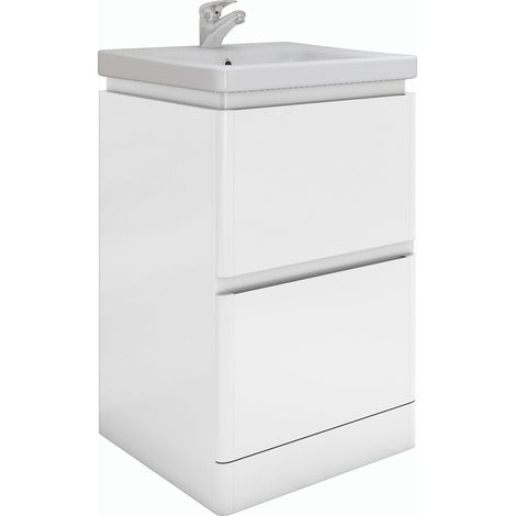 RAK Resort 550mm Matt White Floor Standing Vanity Unit - RAKRSTFSU55600