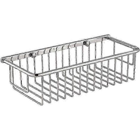 Panier de rangement rectangulaire en laiton chromé de style européen pour salle de bain (1/2)