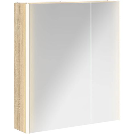 Bathroom Mirror Cabinet Sonoma Oak 63.5 x 15.5 x 70 cm vidaXL