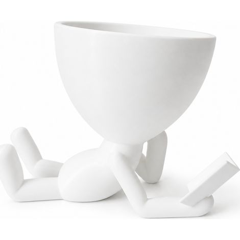 Pot de fleurs blanc décoratif pour plantes, lecteur allongé, élégant (1/3)