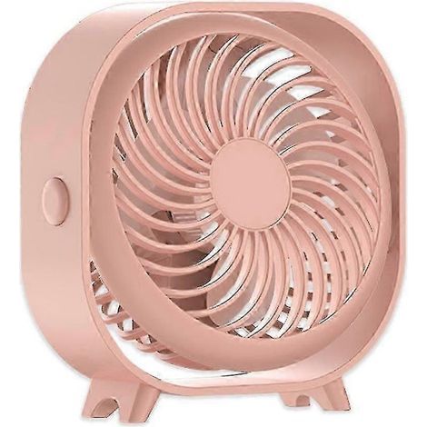 Ventilateur de bureau rechargeable, mini ventilateur portable pour bureau, chambre d'étudiant ou maison, silencieux rose (1/5)