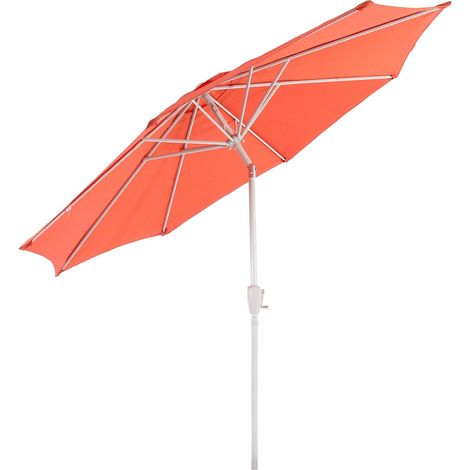 Parasol de jardin Ø 3m inclinable polyester/aluminium 5kg Terracotta 040003884