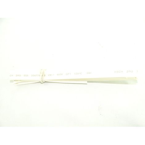 Tubo termorretráctil blanco de 8 x 4 mm.
