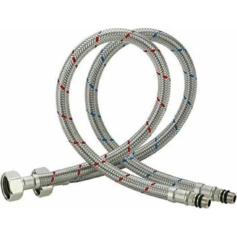 Tuyau de Raccordement Flexible Robinet en Acier Inoxydable pour Eau Chaude et Froide Mitigeur Robinet de Evier Cuisine 60cm (1/5)