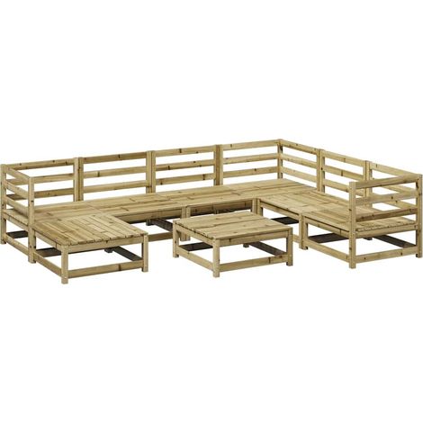 Maison Exclusive - 8-tlg. Garten-Sofagarnitur Kiefernholz Imprägn