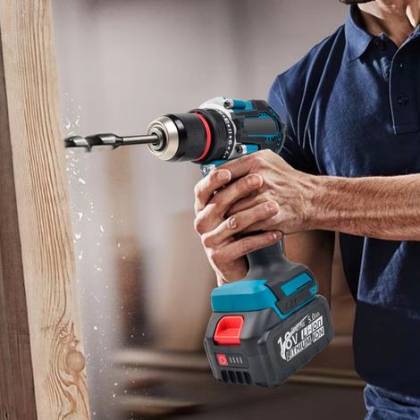Perceuse-visseuse à percussion compacte sans fil 1/2" 1700 tr/min – outil électrique brushless compatible Makita 18V, version sans batterie (1/5)