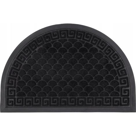 Tapis de porte semi-circulaire en caoutchouc 40 x 60 cm (1/3)