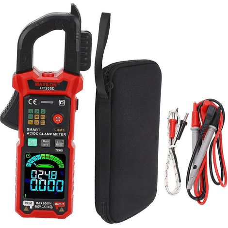 Stromzange mit Überhitzungsschutz, Multifunktions-Multimeter mit präziser Messwertanzeige für Strom, Widerstand und Temperatur (1/4)