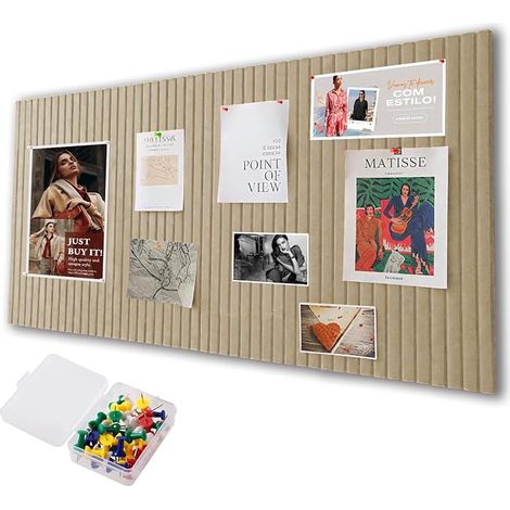 Grand tableau d'affichage autocollant en feutre 90 x 60 cm – Tableau d'affichage décoratif en feutre avec 35 punaises, 0,9 cm d'épaisseur, tableau d'affichage moderne sans perçage, convient pour les (1/5)