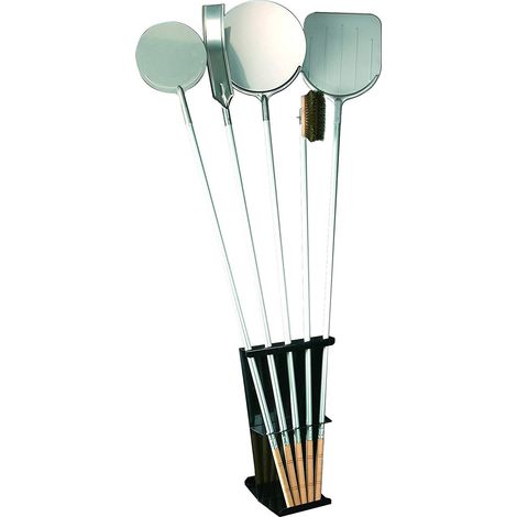768.00 - Supporto reggi pale 5 POSTI DA TERRA pizza per forno a legna portapale 40X30X60H (1/4)