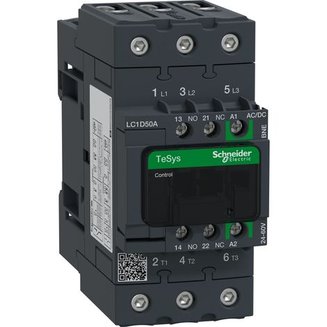 TeSys D - contacteur - 3P(3NO) - AC3 - = 440V 50A - 24 à 60Vca-cc - Everlink - LC1D50ABNE