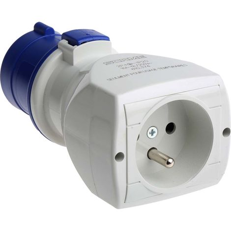 Adaptateur pour connecteur industriel Scame, 1 x 2P + E, 1 x 2P + E, 16A, 250 V ( Prix pour 1 )