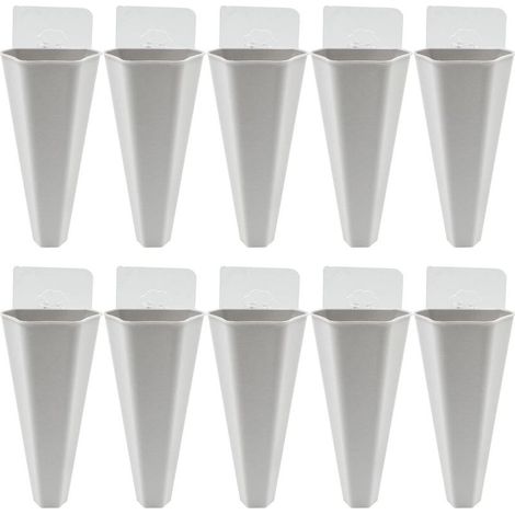 GDHZS-  10pcs Suspendu Jardinière Pots Fleurs Vases Mini Géométrique Succulent Planter Vase Fleur Artificielle pour Décoration Murale Plantes Blanc (1/5)