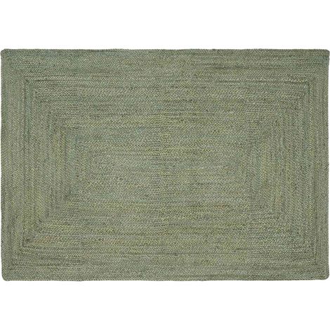 Bereichsteppiche Rechtwinklig Olive Grün 140 x 200 cm Jute vidaXL