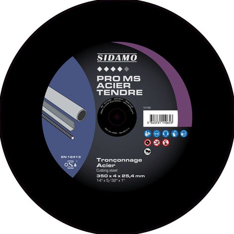 Trennscheibe PRO MS ZARTSTAHL - D.350 x 4 x 25,4 mm - SIDAMO - 10111065