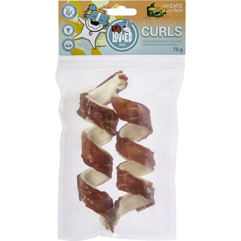 Lov&Ed Curls Ente, 2 Stück, 75g - Gedrehte Kauknochen für Hunde