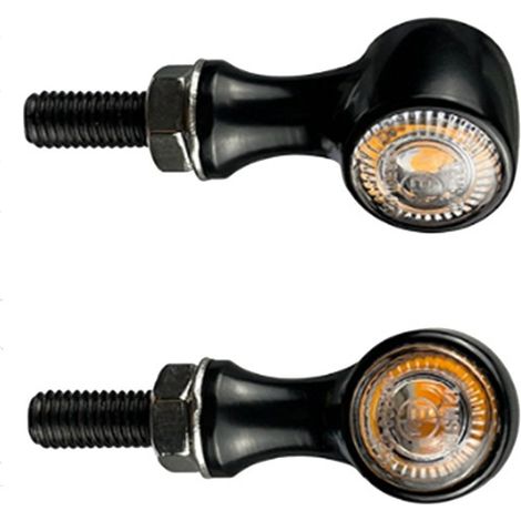 2 feux clignotants rétro pour moto tout-terrain, mini-feux clignotants LED en métal 12V (1/4)