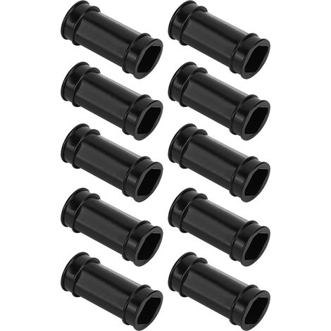 Raccord droit pour tube carré à ligne d’eau, 10 pièces, pour abreuvoir à usage avicole, raccord pour tube carré, équipement d’élevage, couleur noire (1/2)