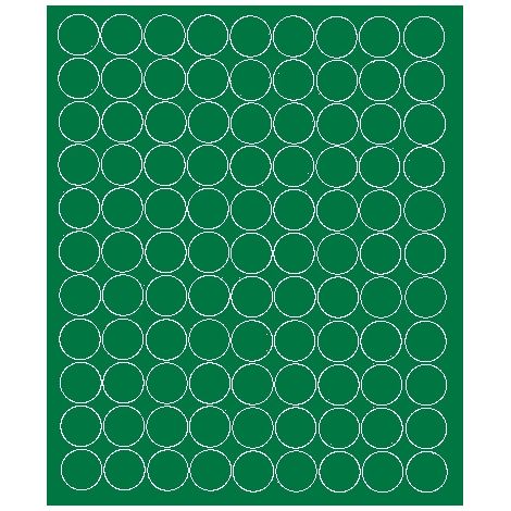Adesivi circolari da 2 cm, pois, 99 pezzi, verde opaco