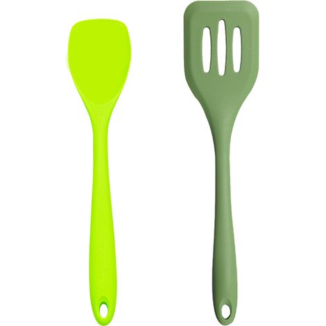Ensemble Ustensiles Cuisine - Outils Silicone Spatule Saladier Egouttoir - Compatible Antiadhésif - Lot De 2 Pièces (1/5)