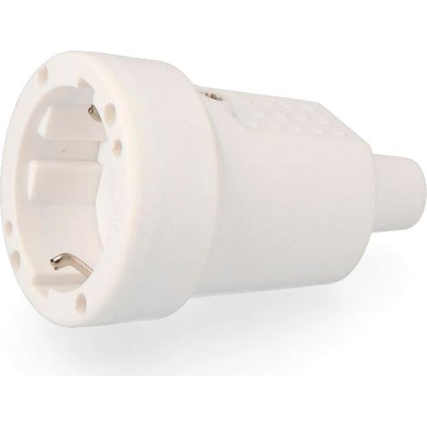 Base aérienne pvc 10/16a 250v t/tl ip 44 4.8mm. edm en bouteille blanche (1/3)