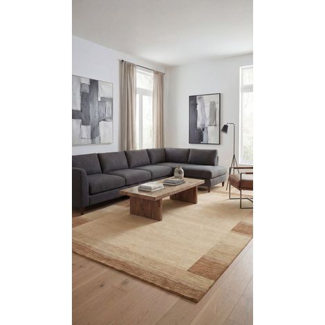Tapis Gabbeh indien Tapis Luxo - Tapis en laine - 200x140cm, Rectangular - 100% Laine vierge - Tissé main - Beige (1/5)