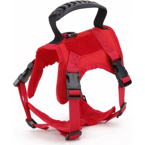 Harnais tactique pour chat, idéal pour les promenades, anti-fugue, harnais-gilet en maille douce et ajustable pour animaux de compagnie. (1/5)
